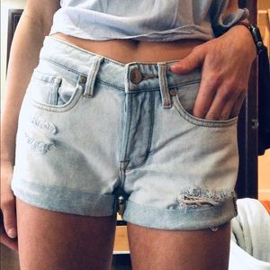 Pacsun light wash low rise denim jean shorts